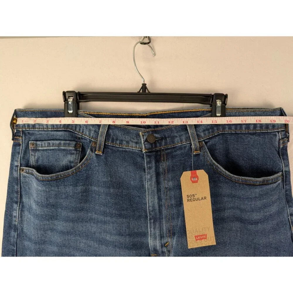 Levis 505 Regular Fit Mens Jeans W38 L30 Denim‎ Blue